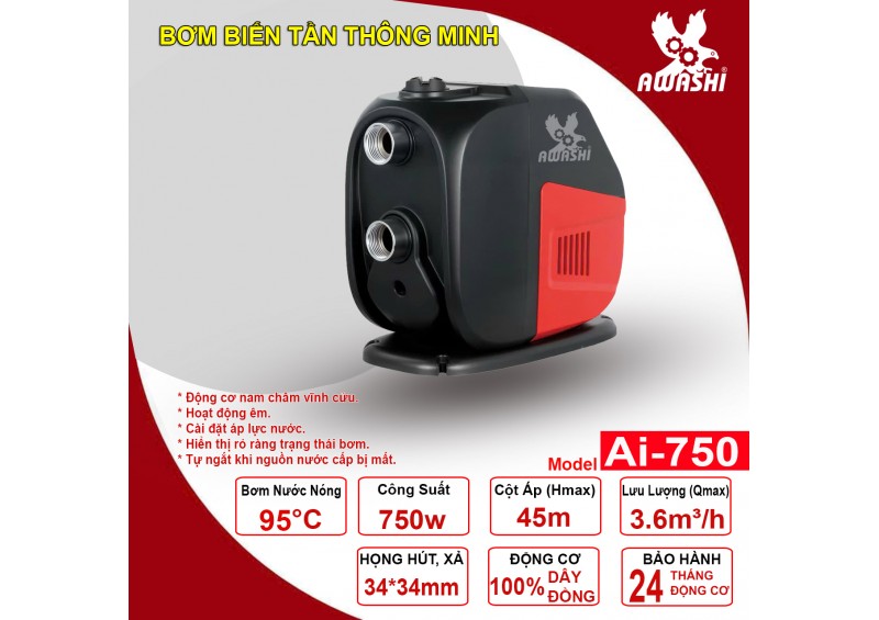 Bơm tăng áp biến tần Awashi AI-750 (750w)