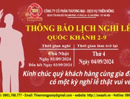 THÔNG BÁO LỊCH NGHỈ LỄ QUỐC KHÁNH 2/9