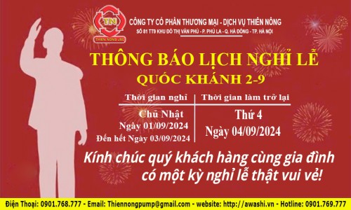 THÔNG BÁO LỊCH NGHỈ LỄ QUỐC KHÁNH 2/9