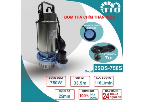 Bơm thả chìm thân INox  có phao 750W