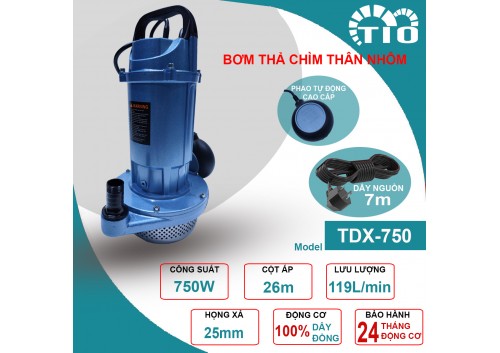 Bơm chìm thân nhôm có phao 750w