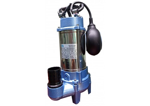 bơm thả chìm thân inox cánh cắt có phao 1.5Kw